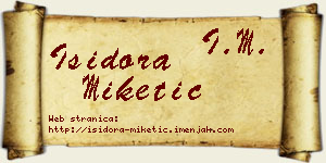 Isidora Miketić vizit kartica